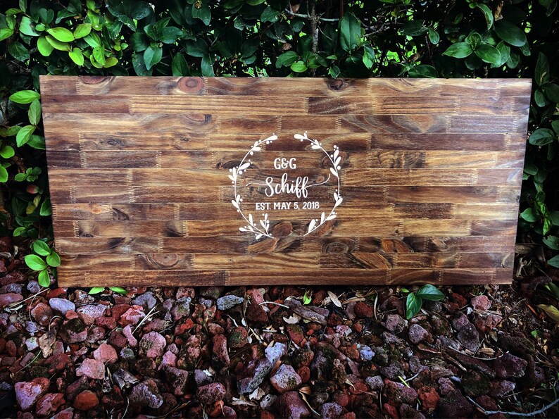 Wedding Guest Book Alternative Rustic Last Name Decoration Etsy