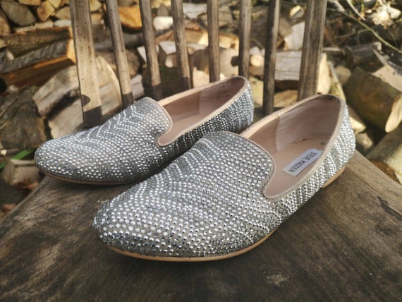 steve madden rhinestone slip ons