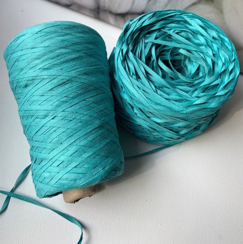 Chunky Turquoise Yarn Crocheted yarn Aqua Blue Yarn for Knitting Knitting Yarn Yarn on Cone Strip Yarn 200 g Hand Knit Yarn