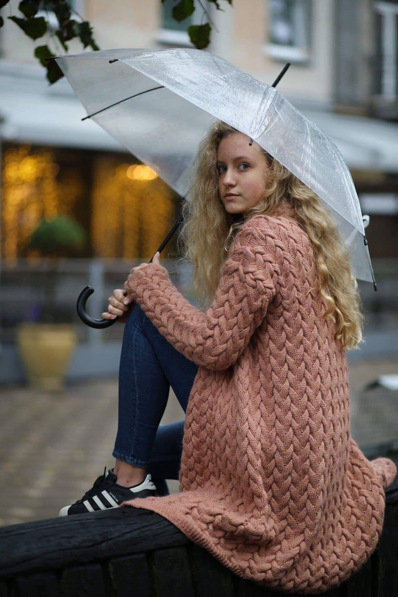 full length cable knit cardigan