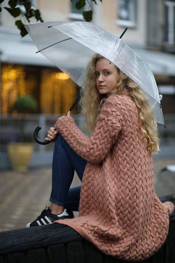 womens chunky knit long cardigan