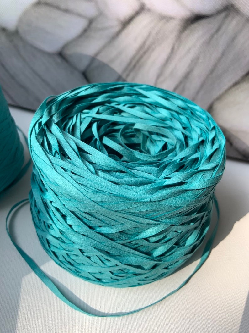 Chunky Turquoise Yarn Crocheted yarn Aqua Blue Yarn for Knitting Knitting Yarn Yarn on Cone Strip Yarn 200 g Hand Knit Yarn