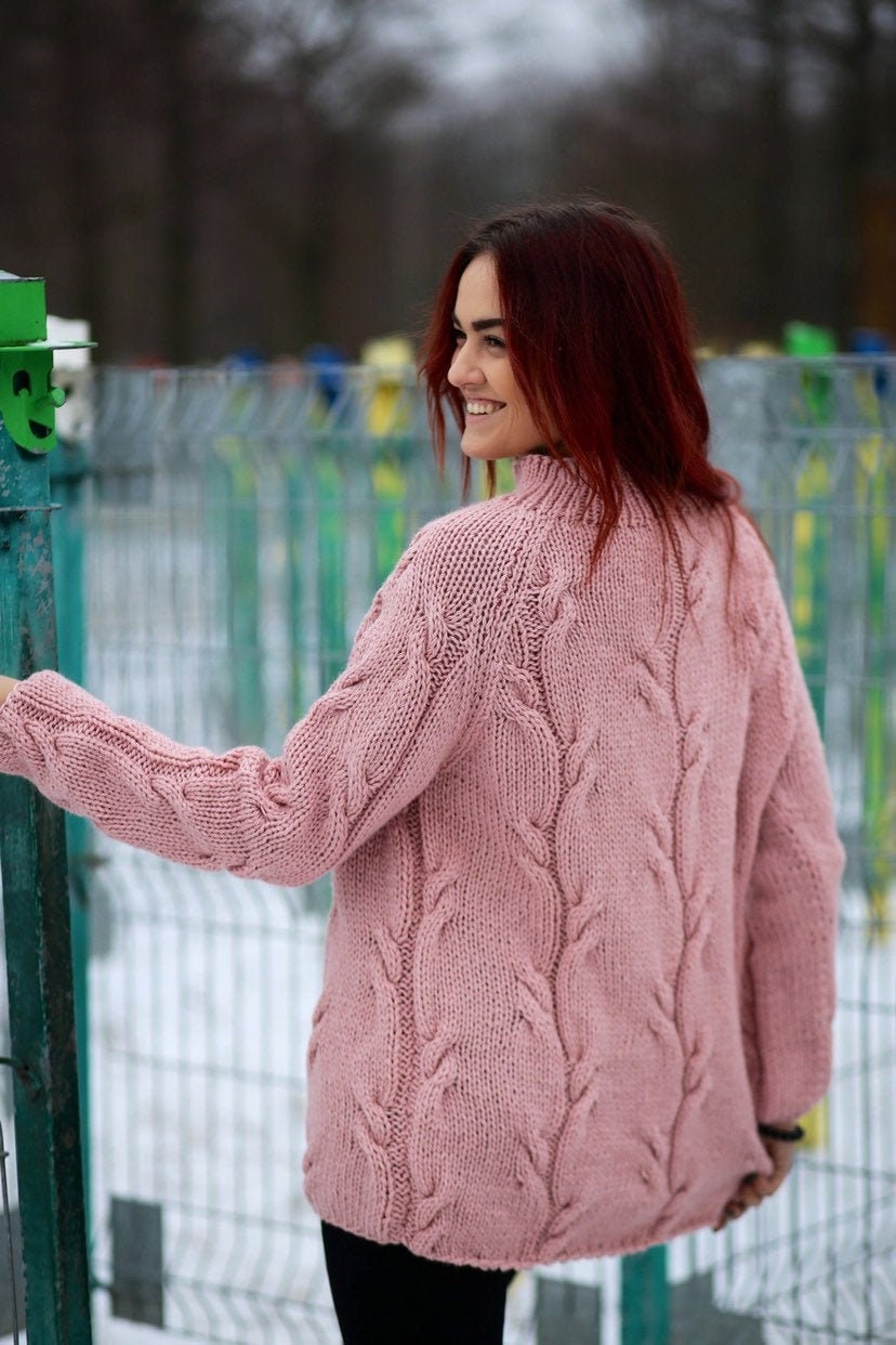 warm cable knit sweater