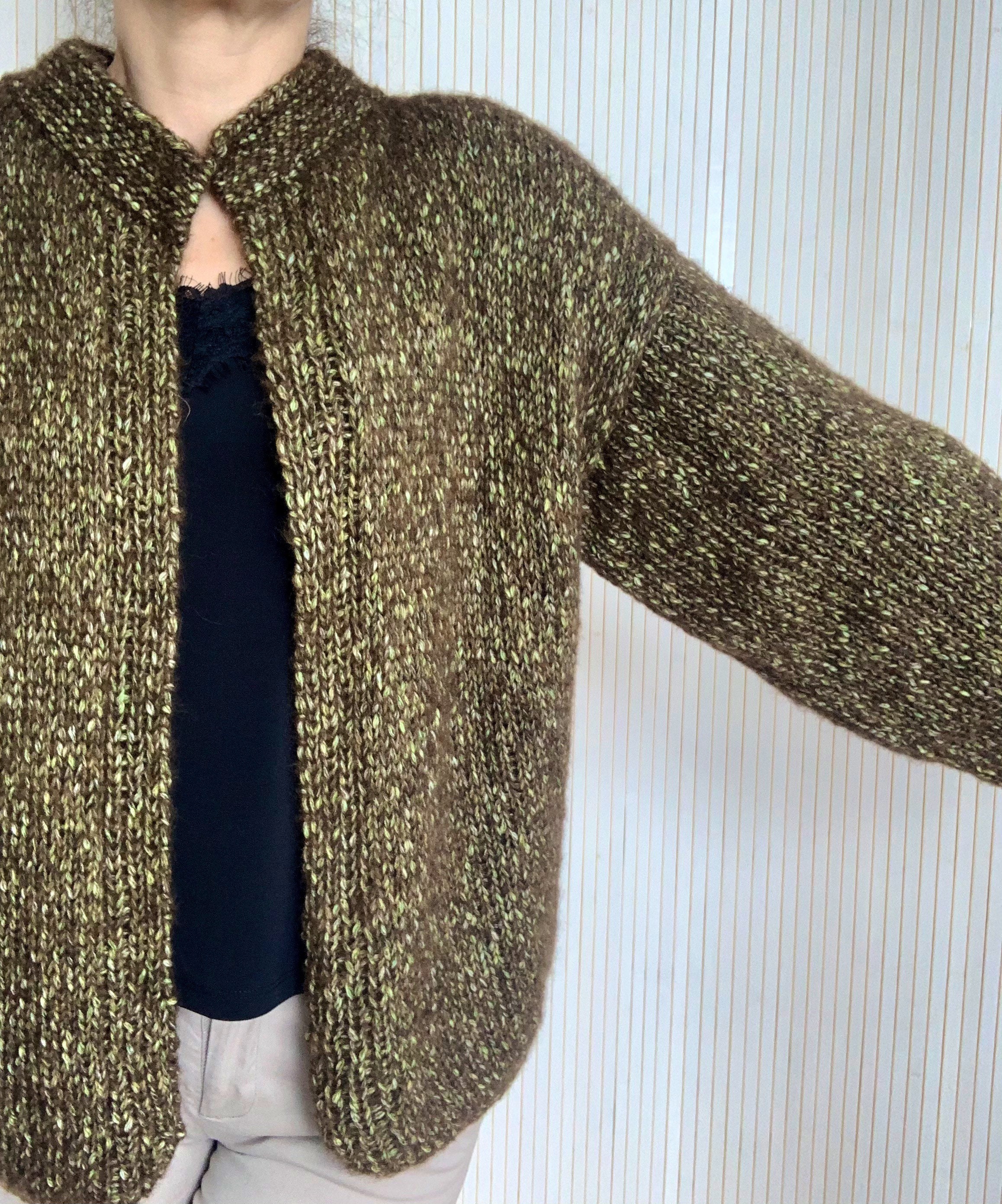 Knit Brown Cardigan For Women Mohair Cardigan Sweater | Etsy