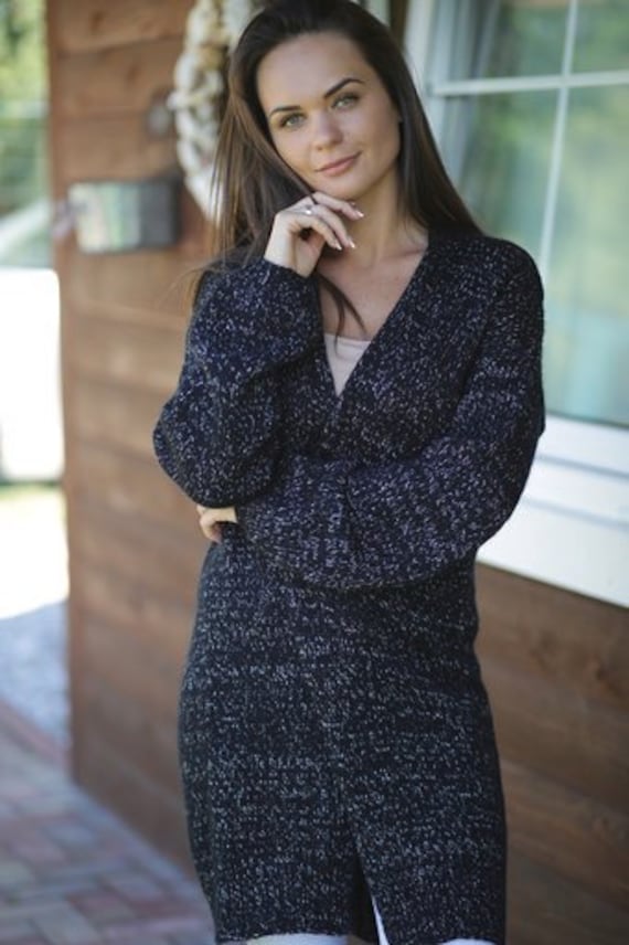 Women's Blue Open front Longline Cardigan , Teal Women's Blue Open front Longline Cardigan , Teal
