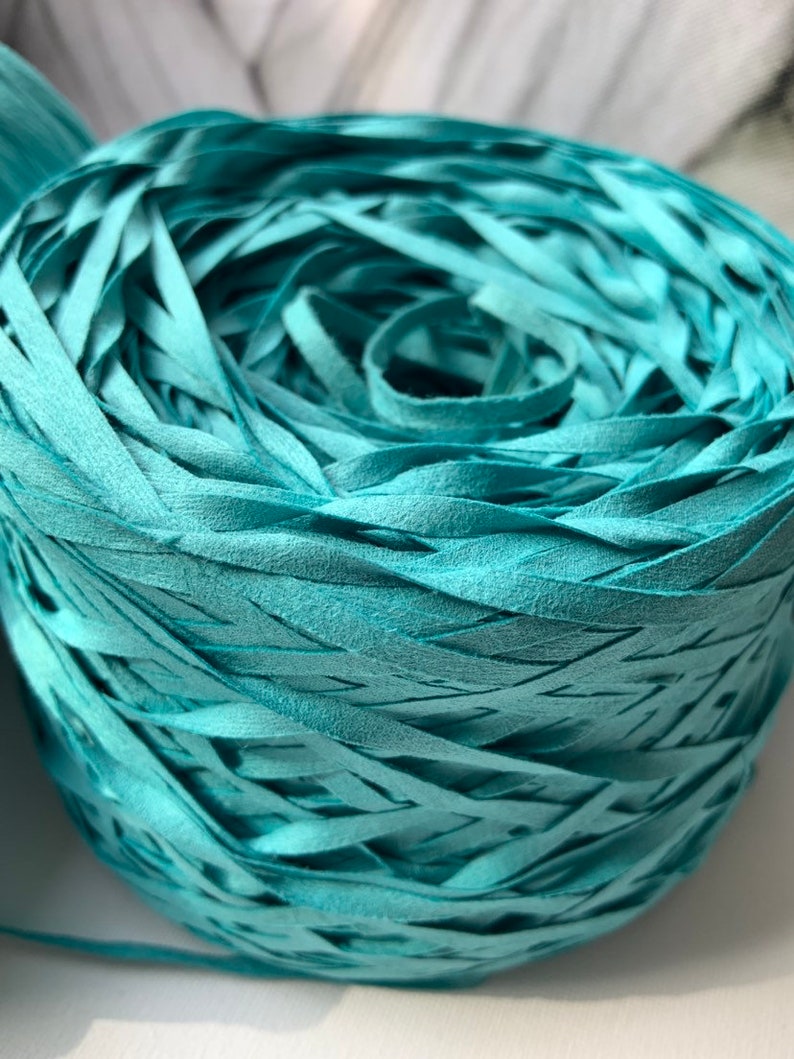 Chunky Turquoise Yarn Crocheted yarn Aqua Blue Yarn for Knitting Knitting Yarn Yarn on Cone Strip Yarn 200 g Hand Knit Yarn