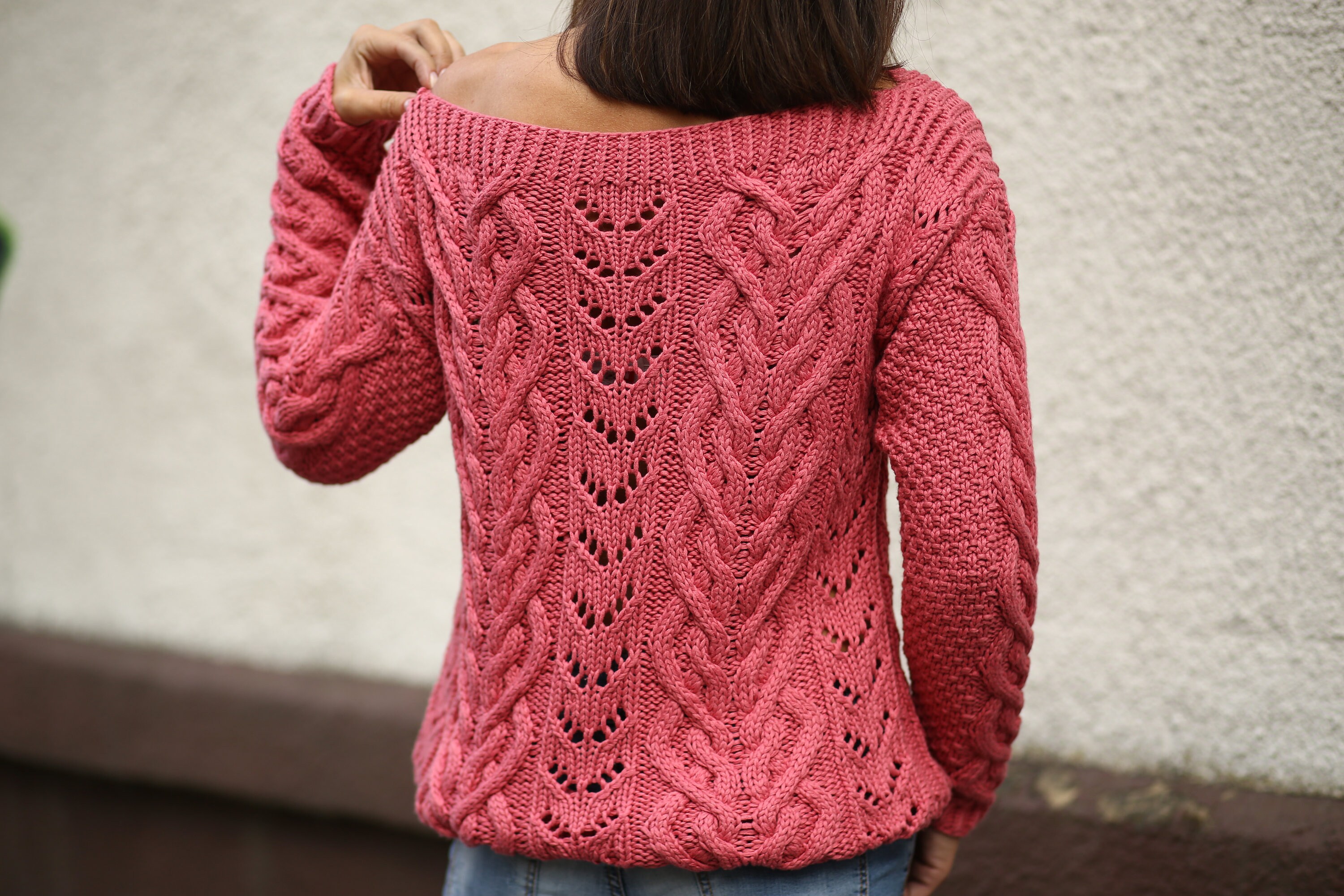 off the shoulder cotton sweater