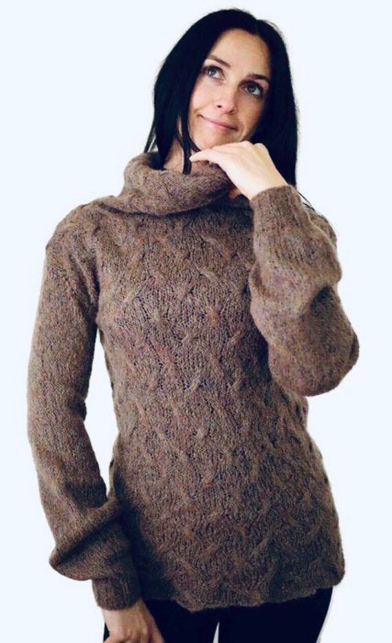 fur turtleneck sweater