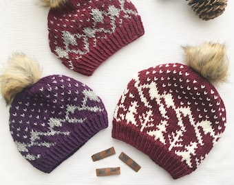 PATRÓN PDF más fuerte // Tejido // Sombrero de montaña // Hecho a mano // Invierno // Bricolaje // Fair Isle