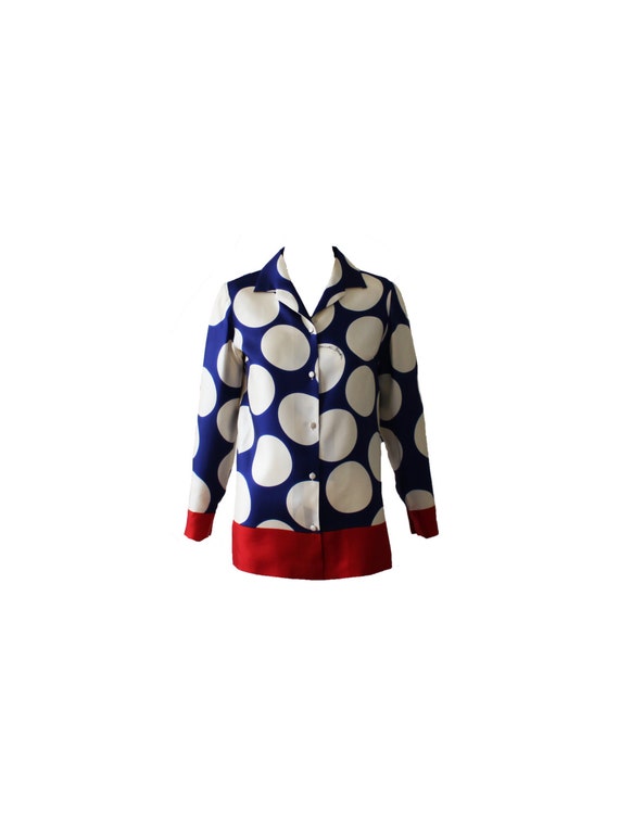 Vintage Donald Brooks Pajama Style Dot Top 1970s