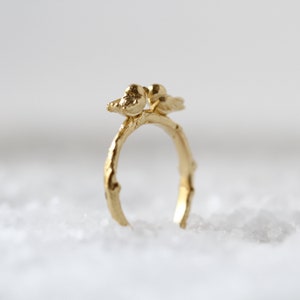 Love ring Kissing Love Birds Ring Romantic Ring, Solid Gold Ring, Nature Ring, Woodland Ring, Romantic Jewelry, Anniversary Gift For Her, image 5