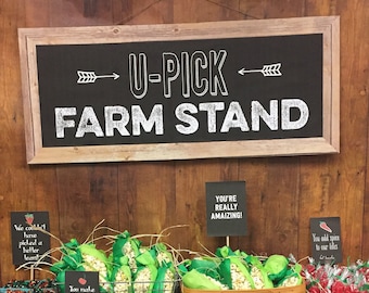 Chalkboard farm stand signs // produce stand sign