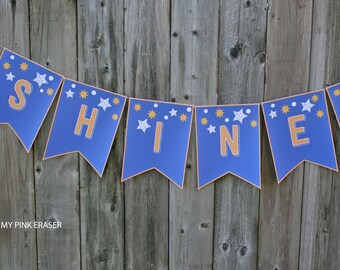 Star theme banner // starry night pennant