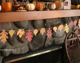 Fall decor // Fall Leaf garland // Fall party banner // Thanksgiving decor