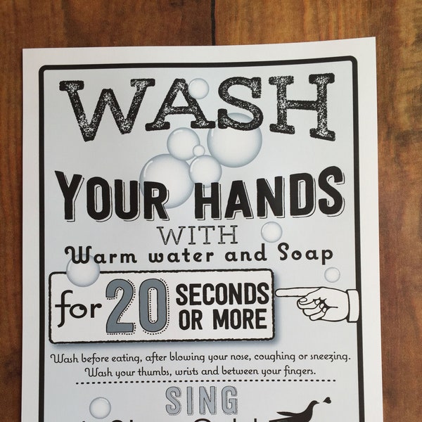 Wash Your Hands Sign // Wash Your Hands Poster