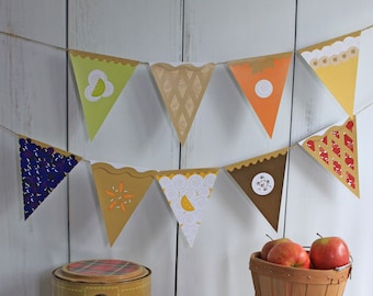 Small Pie banner  //  pie pennant  //  county fair banner