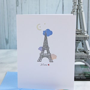 Te amo tarjeta francesa // Tarjeta temática de París