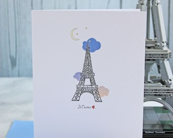 Franse I love you-kaart // Parijs-themakaart