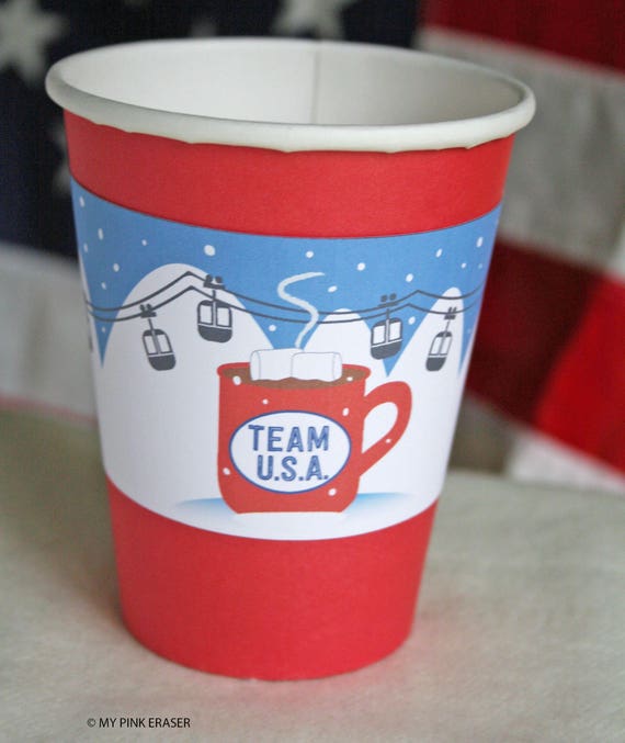Usa Team Cup Sleeve Olympic Party Cup Sleeve Winter Etsy