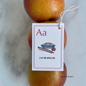 Apple pie cookie tag // Printable Apple Pie treat tag // Fall cookie tag // Thanksgiving treat tag