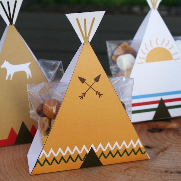 Teepee party favors // Teepee treat favors // Native American theme party // Thanksgiving favor // Cowboys and Indians party