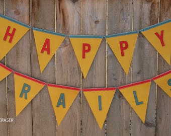 camping party banner // happy trails banner // farewell party banner