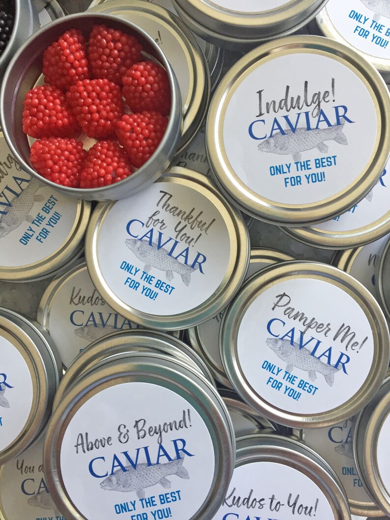 Caviar Candy Package Sticker // Caviar Candy Favor // Caviar Party ...