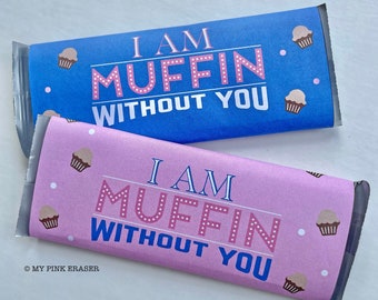 Muffins with mom Candy Bar Wrap // mom group Candy Bar Label