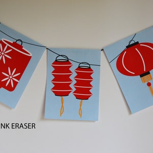 Chinese New Year banner // paper lantern banner