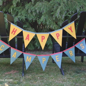 Happy Campers Banner // camping party decorations