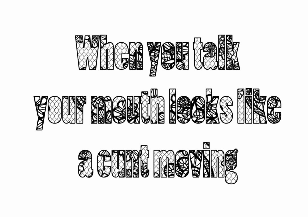 Lace and Swear Words Deadwood Quote Adult Colouring Book Pages