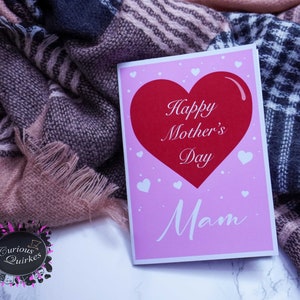 Feliz día de la madre, mamá, tarjeta del día de la madre, tarjeta de felicitación irlandesa, día de la madre, tarjeta irlandesa, tarjeta con ilustración, amor, mamá