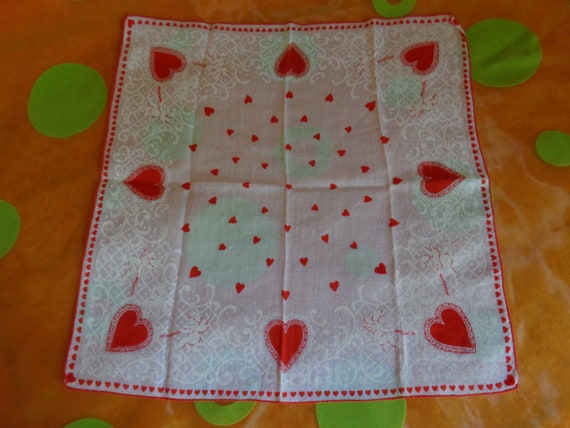 Vintage Valentines Day Handkerchief, Sweetheart H… - image 2