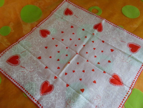 Vintage Valentines Day Handkerchief, Sweetheart H… - image 7