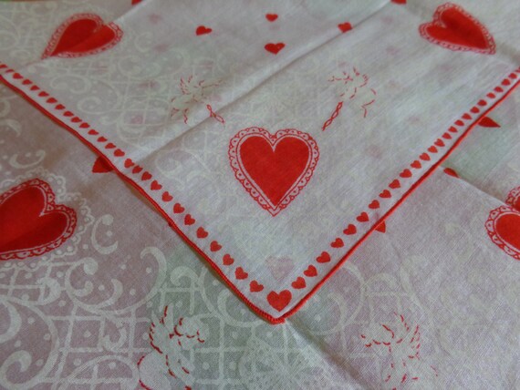 Vintage Valentines Day Handkerchief, Sweetheart H… - image 5