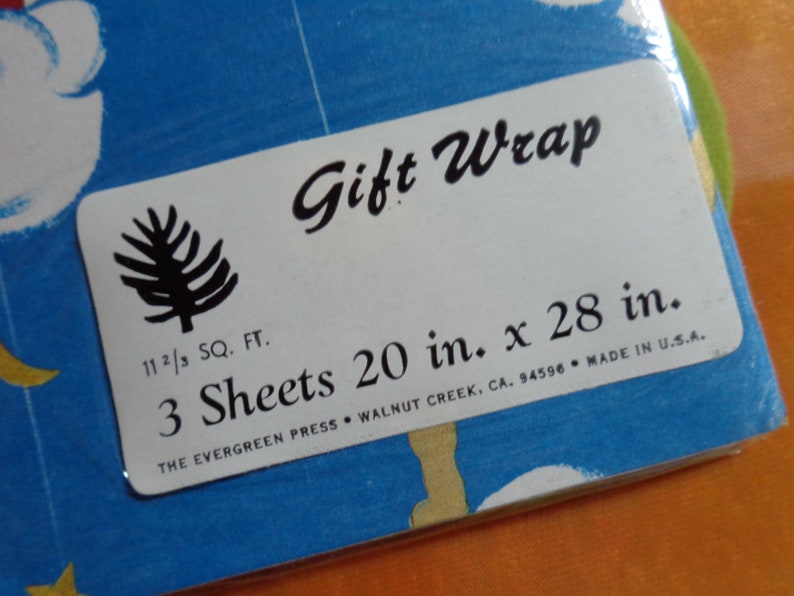 Vintage Christmas Gift Wrap CherubAngel Wrapping Paper Holiday Present NOS Deadstock