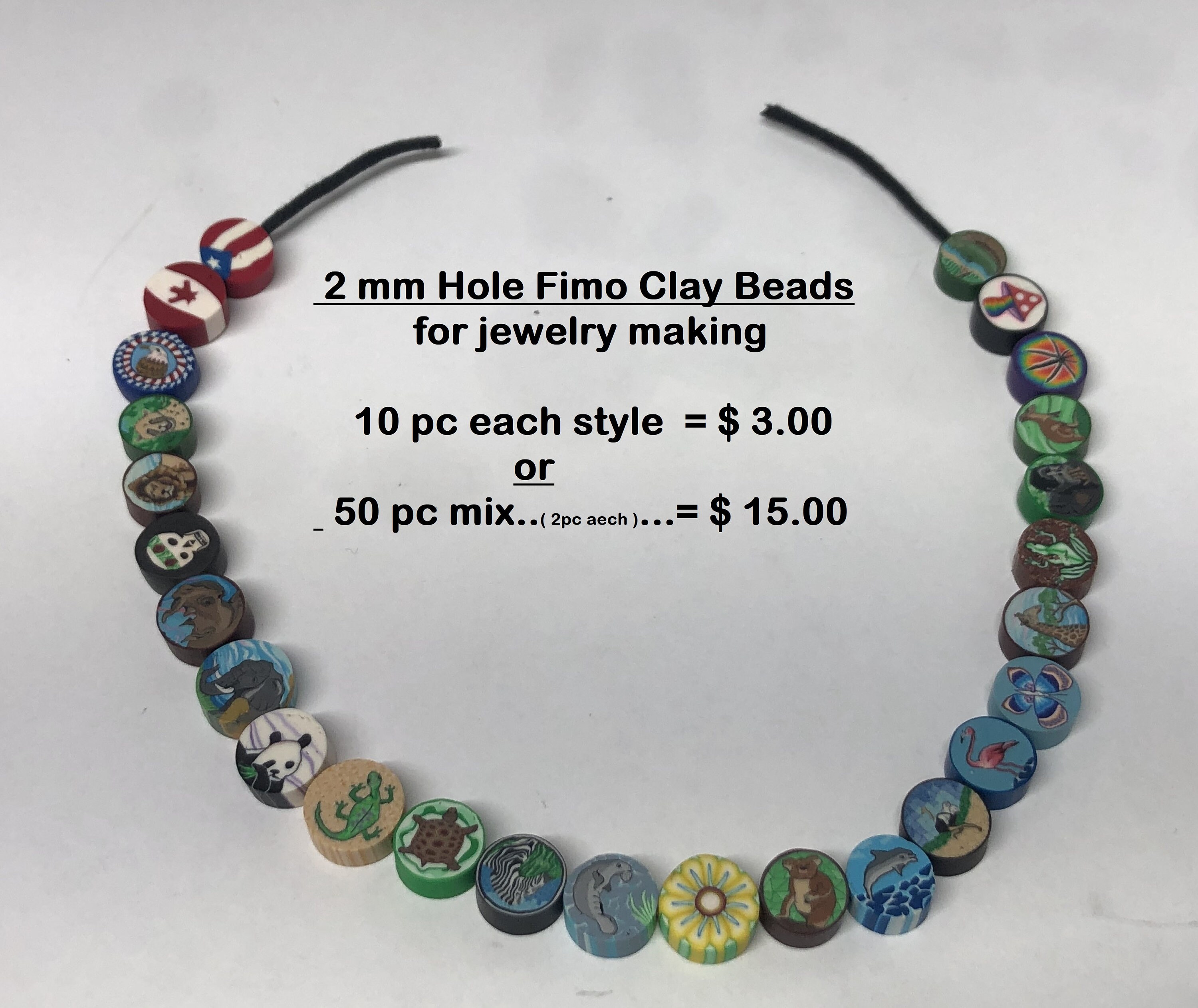 Chunky Round Fimo Clay Beads Etsy