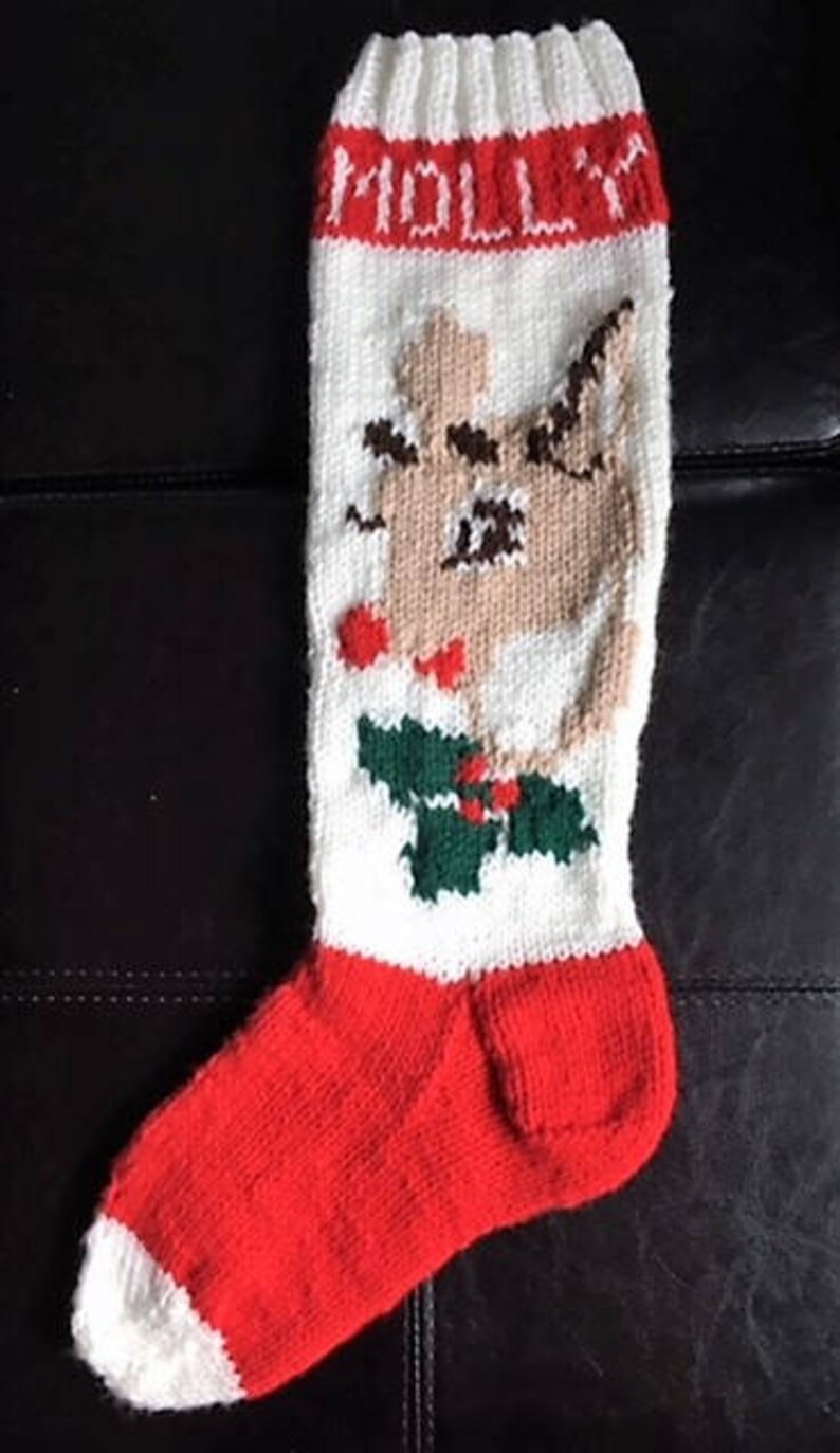 Hand Knitted Xmas Stockings Using Designs From Mary Maxim Etsy