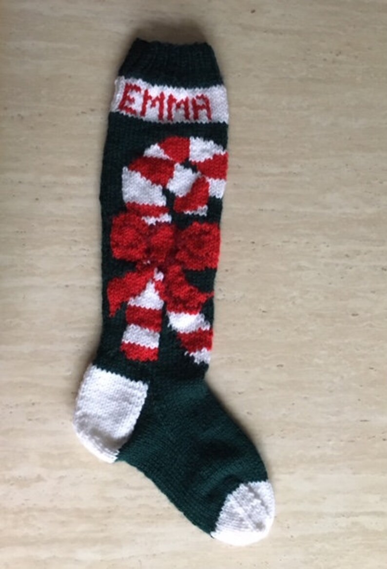 Hand Knitted Xmas Stockings Using Designs From Mary Maxim Etsy