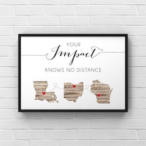 Personalized Long Distance Map Print: Custom State Art, Moving Away Gift