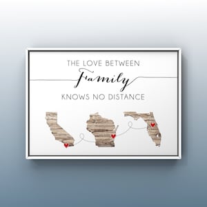 Personalized Family Gift,  Long Distance Gift, Custom Family Map States, Moving Away Gift, Going Away Gift For Parents, Love Between Family