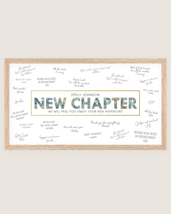 New Chapter Gift, Farewell Coworker Gift, Going Away Gift, Office Leaving Gift, Signature Guest Book
