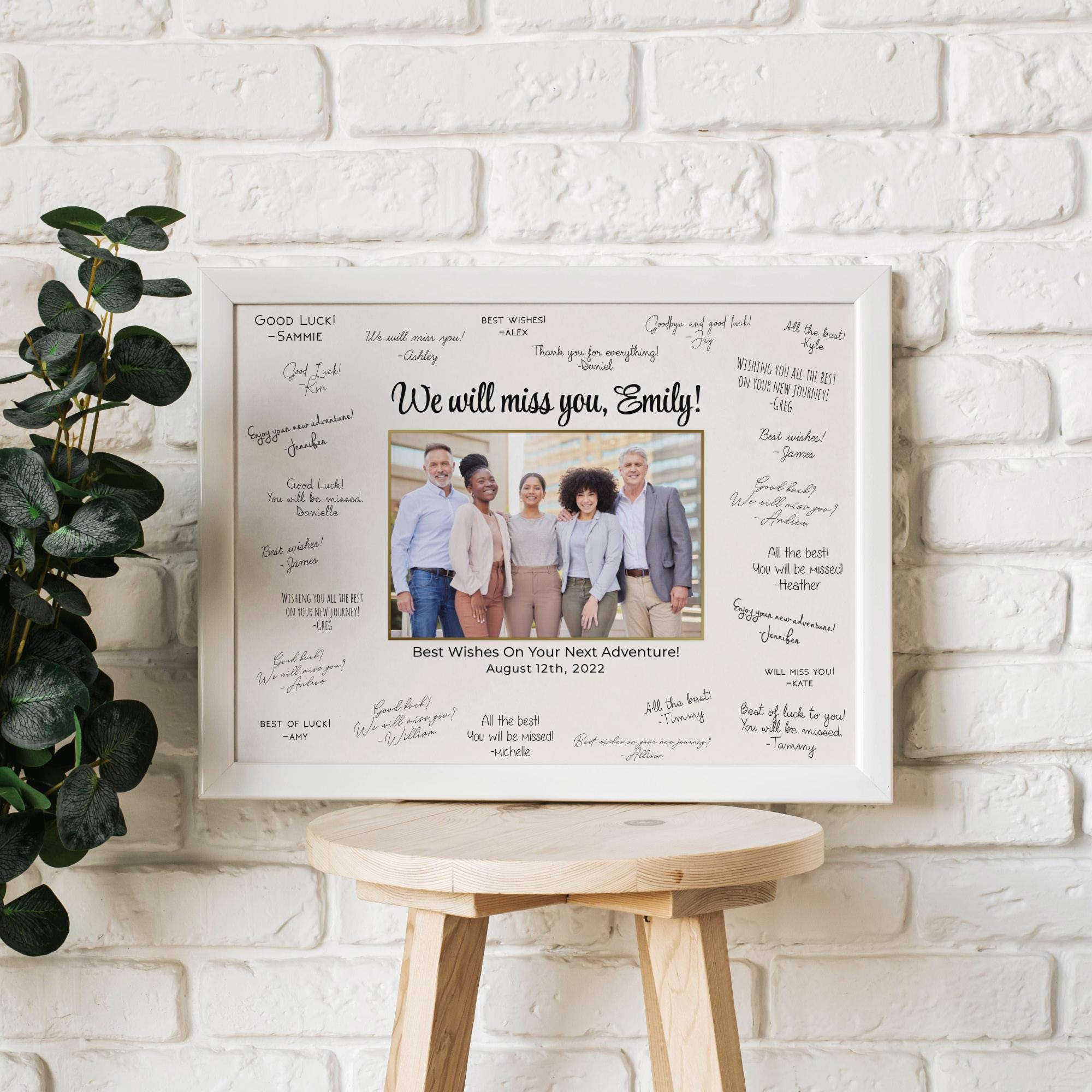 Orchroma Happy Retirement Picture Frame - 12x6 Inch Wood Frame, Holds 4x6 Photo, Farewell Gift For Coworker Or Boss
