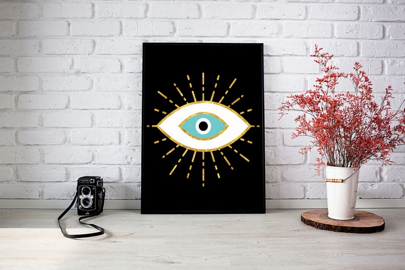 Evil Eye Art Print Spiritual Art Evil Eye Wall Decor Etsy Israel