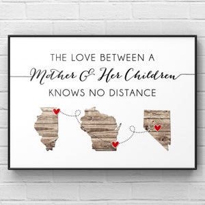 Personalized Mother and Children Sign, Mother's Day Gift, Heartfelt Long Distance Family, Moving or Going Away Present, Sentimental Keepsake