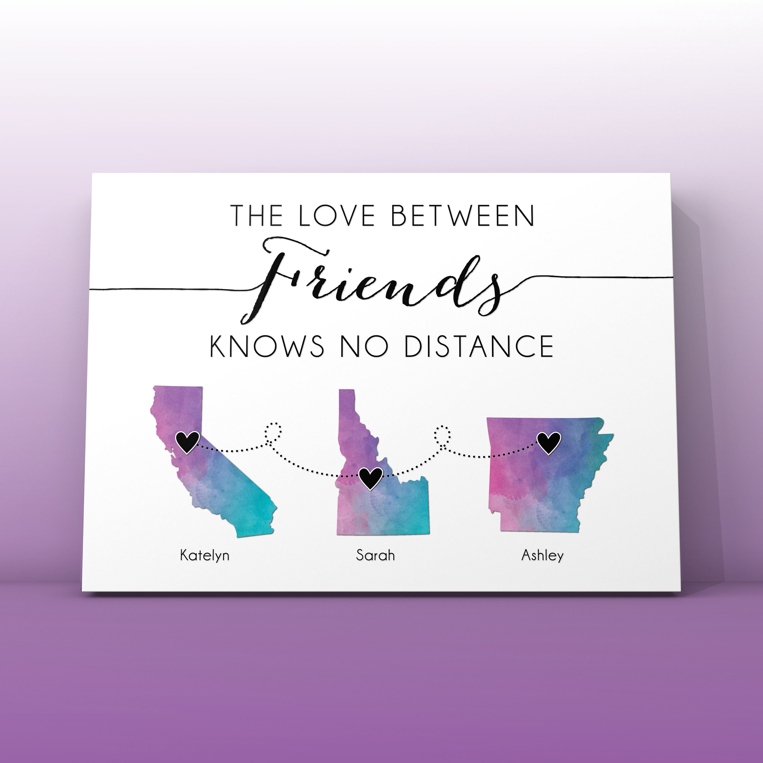 Personalized Friends Gift Long Distance Friendship Custom Etsy