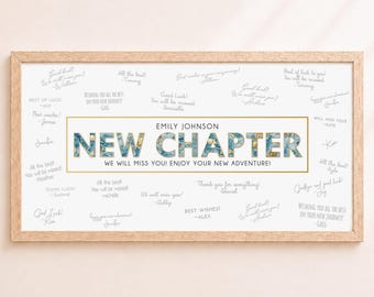 New Chapter Gift, Farewell Coworker Gift, Going Away Gift, Office Leaving Gift, Signature Guest Book