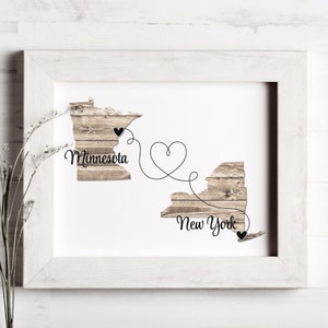 Two State Moving Gift For Friend, Long Distance State to State Friendship Gift, Realtor Closing, Coworker Going Away Gift, College Dorm Gift
