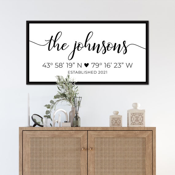 Family Name Established Sign, Personalized Wall Art, Minimal, Custom  Housewarming, Realtor Closing Gift, Home Wall Decor, GPS Coordinates - Etsy  Israel