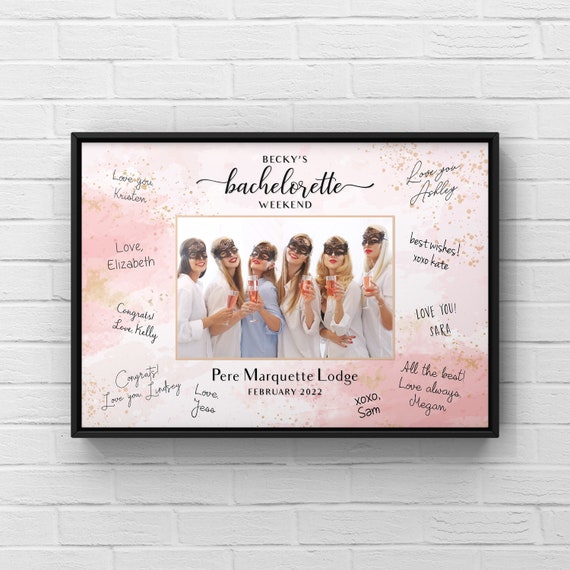 Bachelorette Party Guest Book Alternative, Personalized Frame, Bachelorette  Weekend Keepsake, Bridal Shower Gift, Custom Photo, Hen Party 